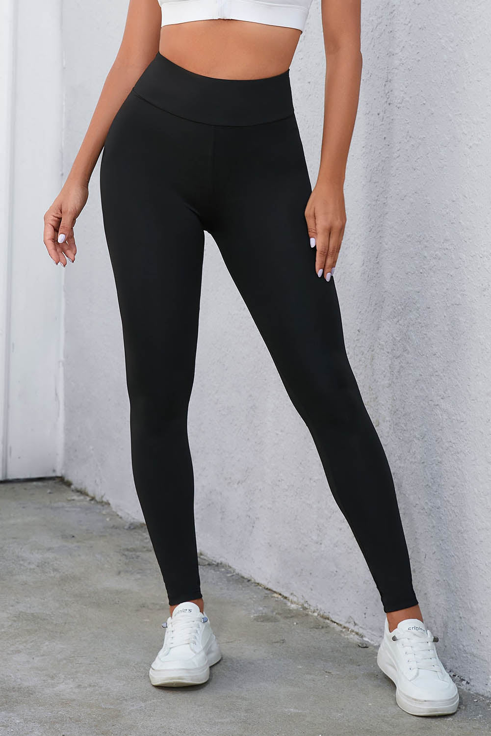Crisscross Detail Wide Waistband Leggings Coco’s Tee Boutique