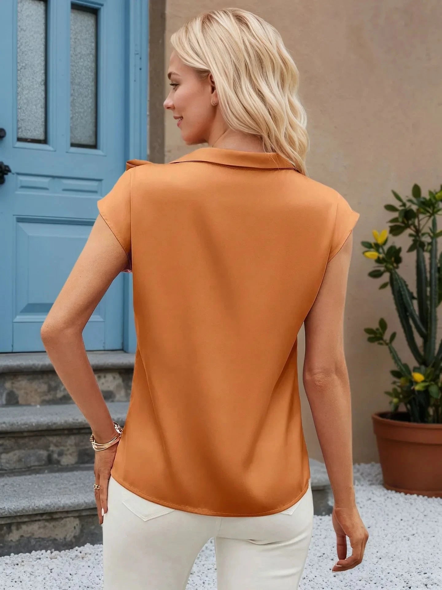 Bow Tie Cap Sleeve Blouse Coco’s Tee Boutique