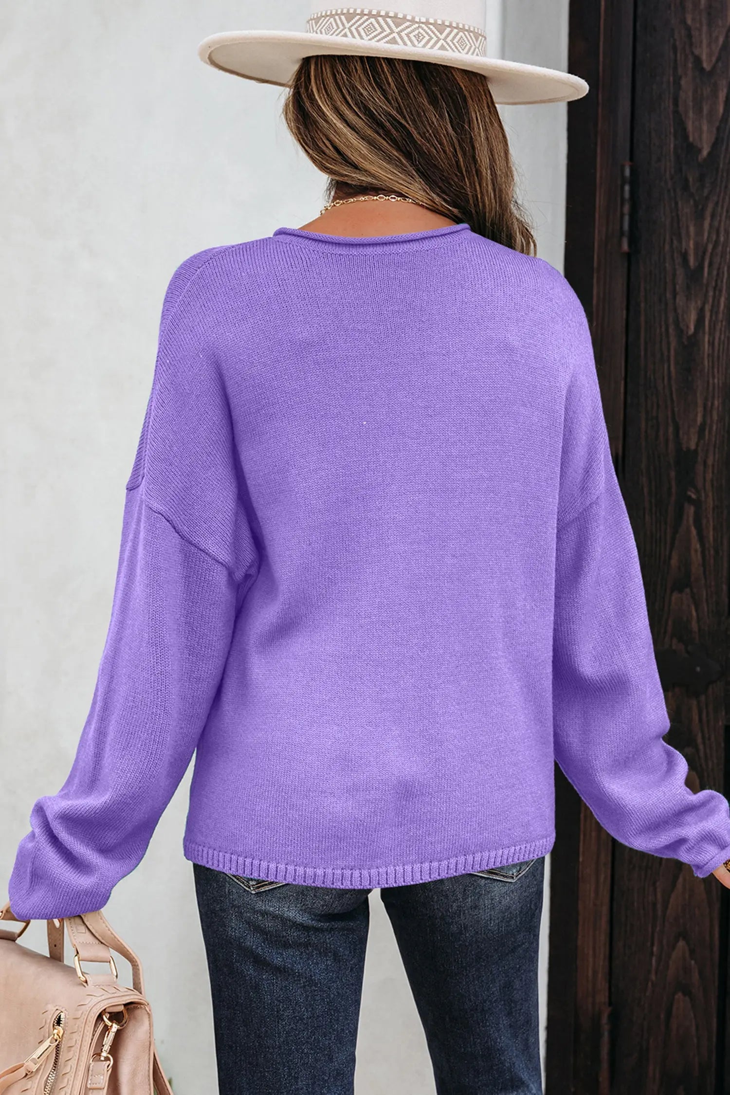 Wisteria Solid Color Knit Button Front Drop Shoulder Cardigan Sweater Dear-Lover Dropshipping