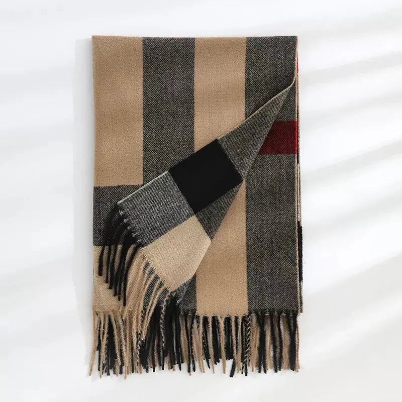 Plaid Tassel Scarf Simply Love