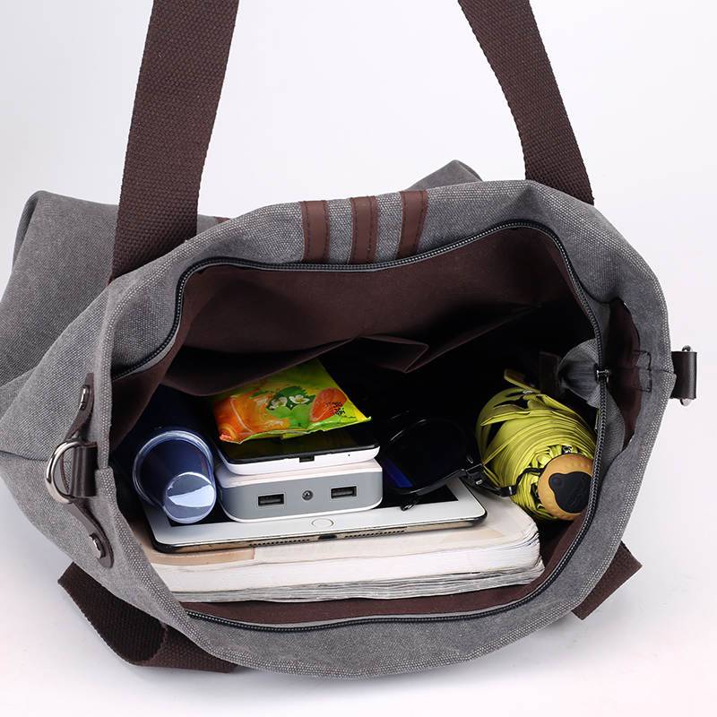 Kelly Canvas Tote Bag with Adjustable Strap and Double Top Handles - Love Salve 