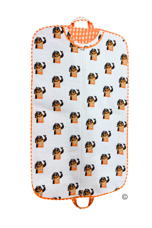 Smokeys Tailgate Garment Bag Cotton Quilted Travel Attire Organizer For Game Day