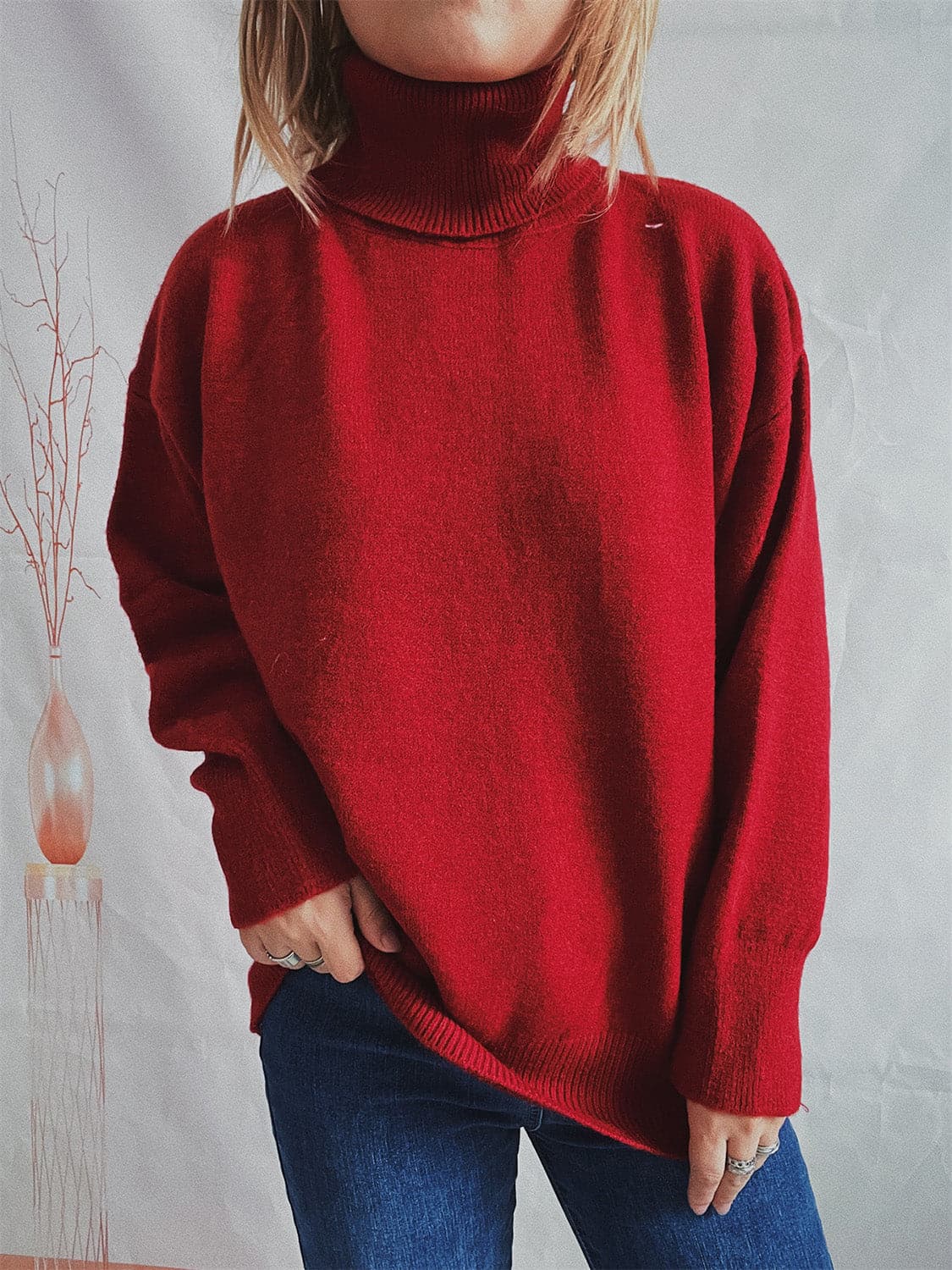 Turtleneck Long Sleeve Sweater.