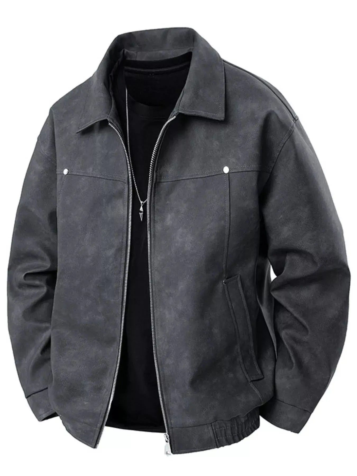 Men's Plus Size Zip Up Bomber Jacket Brown Polyester Spandex Blend Simply Love