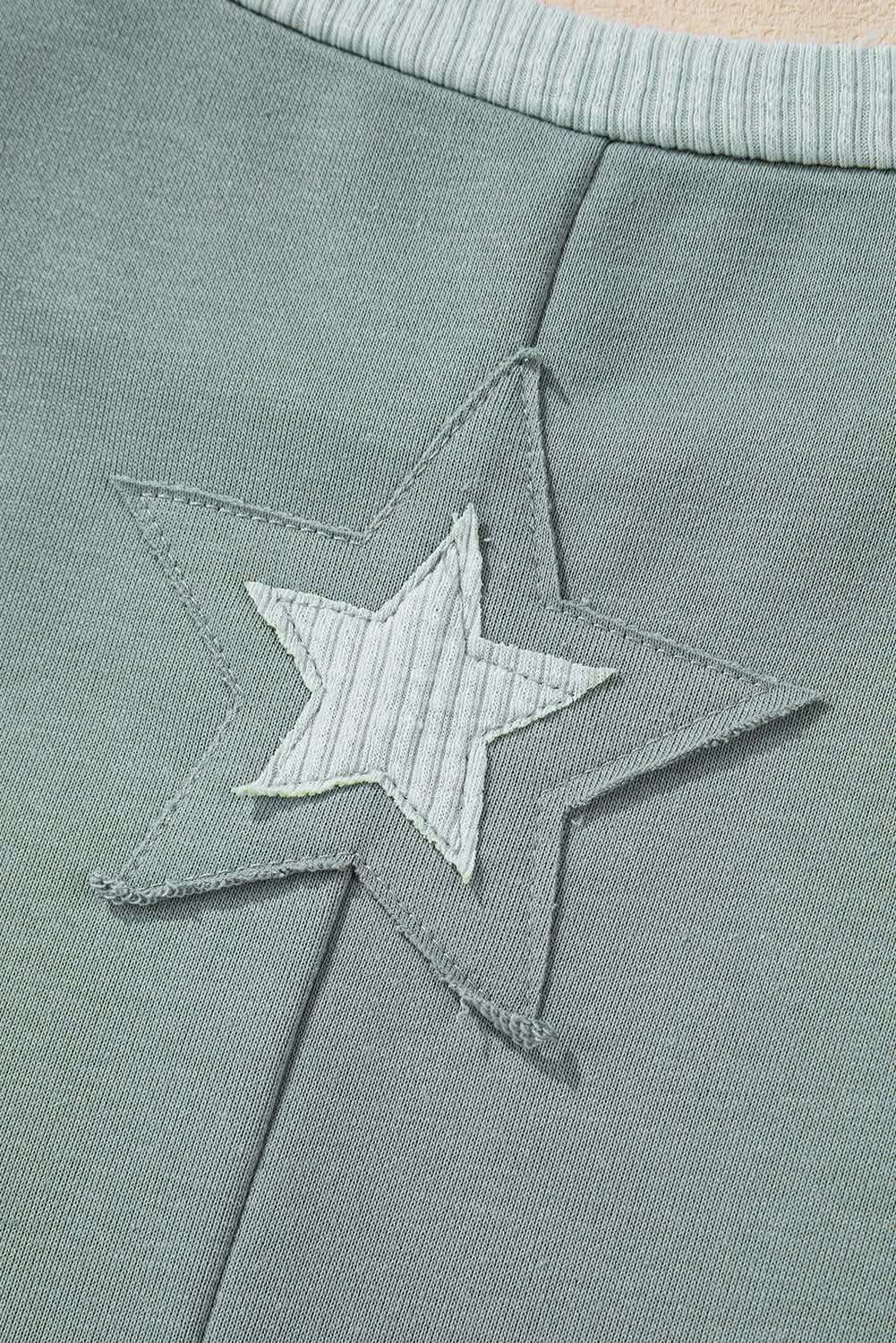 Mist green starry patchwork tee - Love Salve 