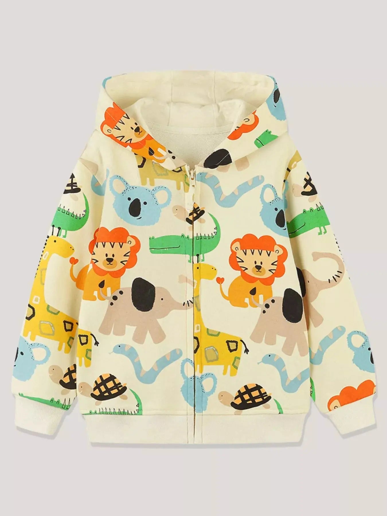 Children's Animal Print Zip-Up Hoodie Simply Love