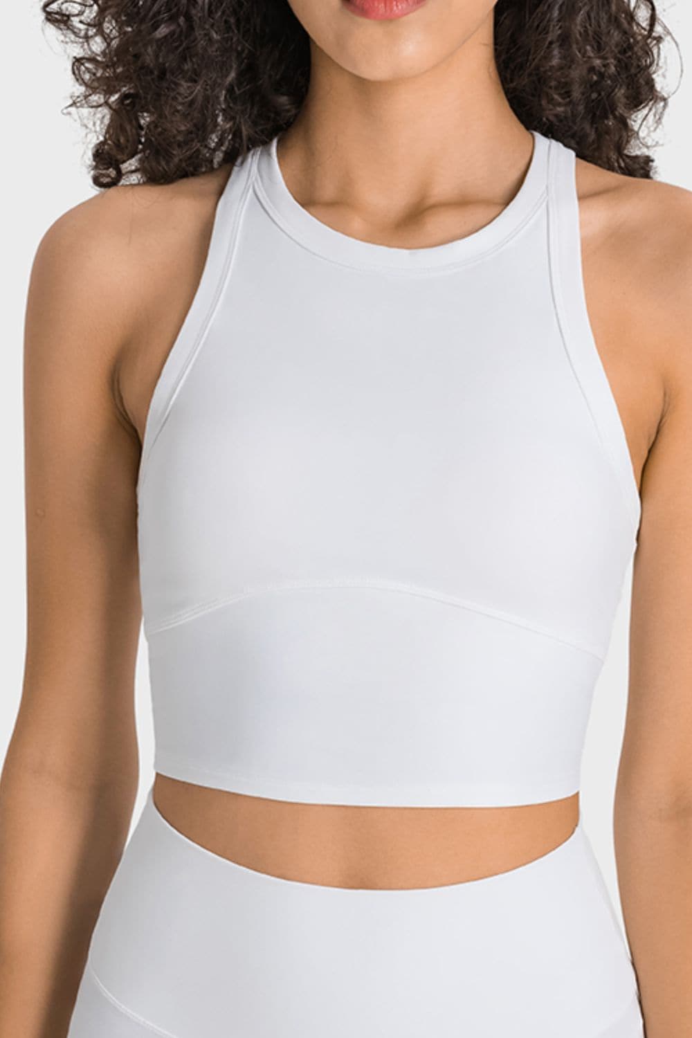 Racerback Cropped Sports Tank.