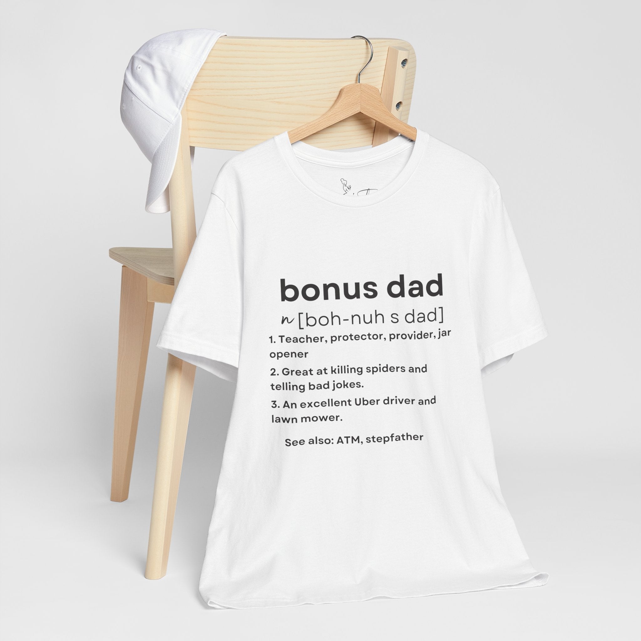 Bonus Dad Definition Tee Funny Heartfelt Straight Up Accurate Gift Shirt Bella Canvas 3001 Solid Black Light Gray White Coco’s Tee Boutique