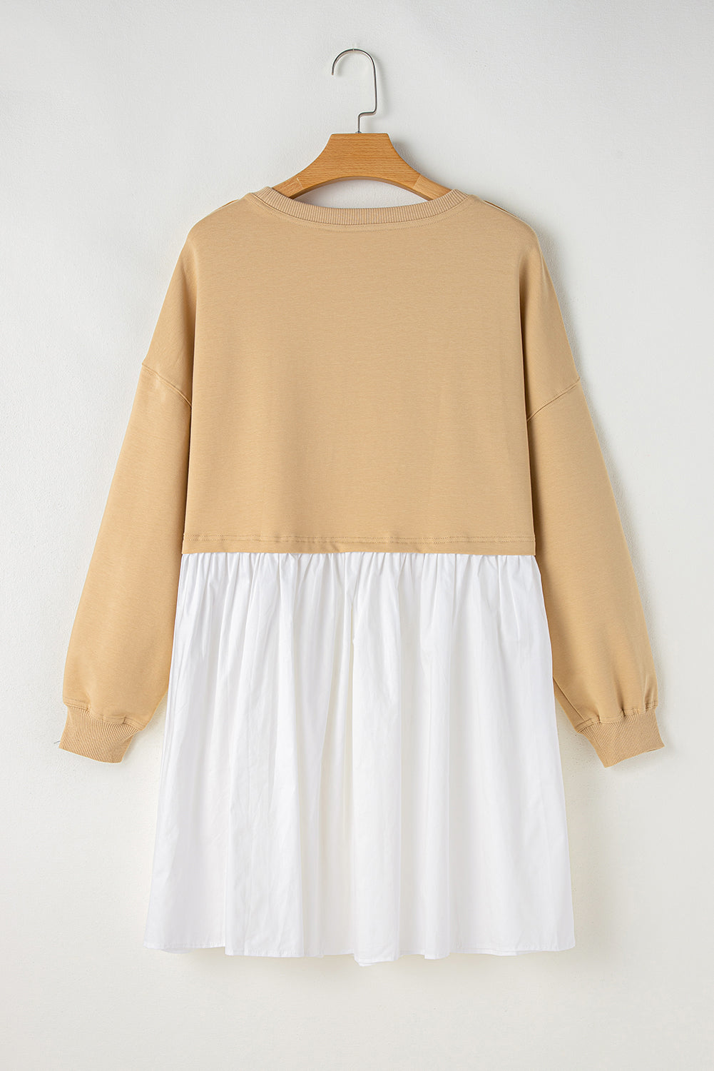 Chic apricot colorblock mini dress