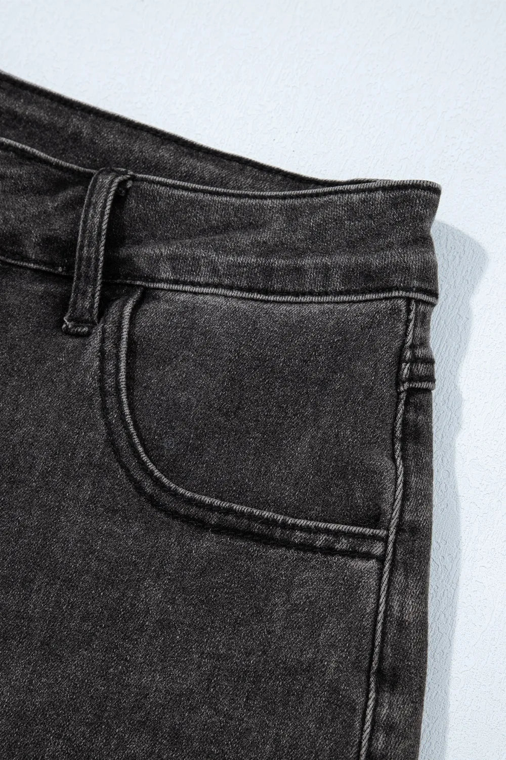 Simply Love: Raw Hem High-Waist Denim Shorts