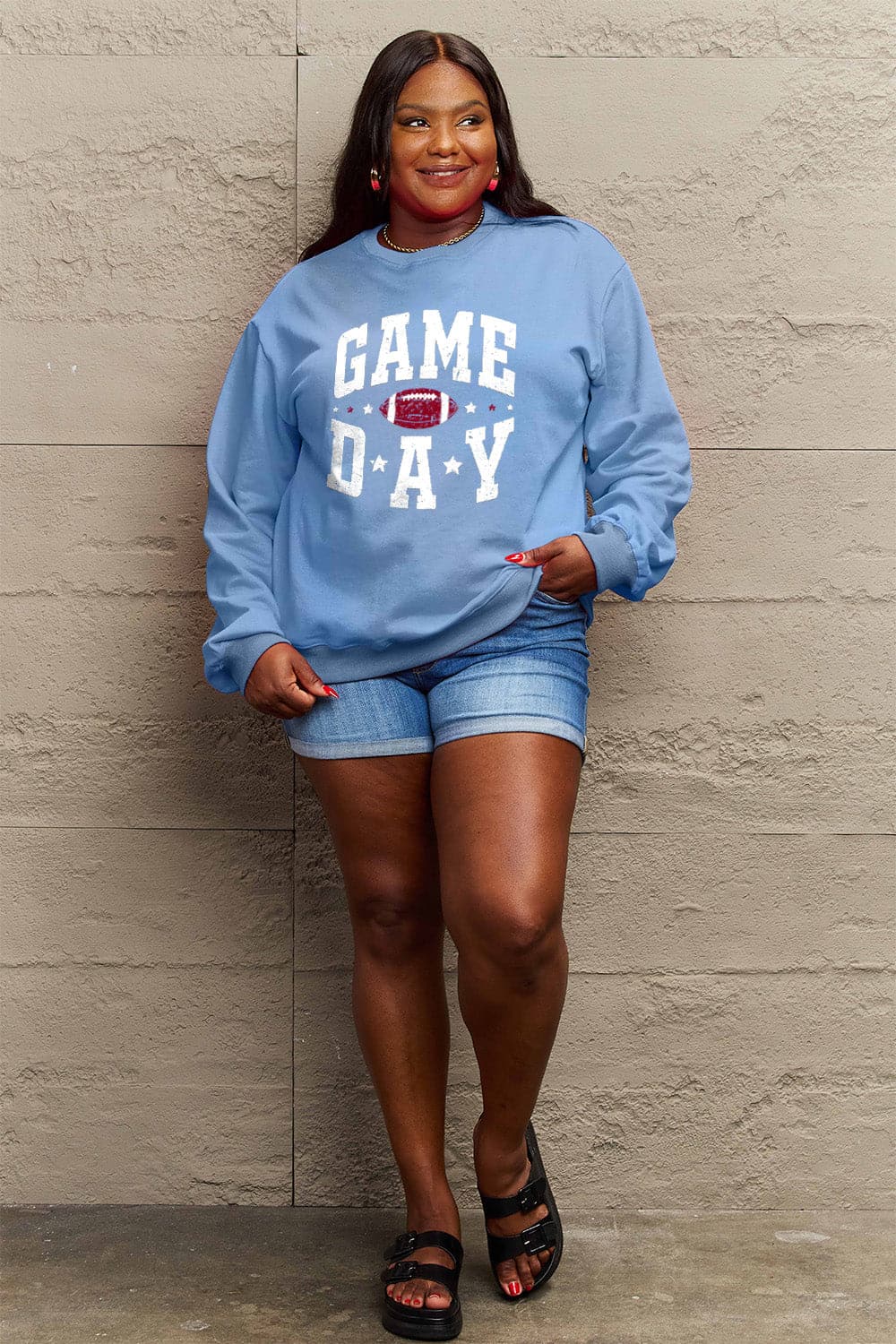 Simply Love Full Size GAME DAY Graphic Sweatshirt.