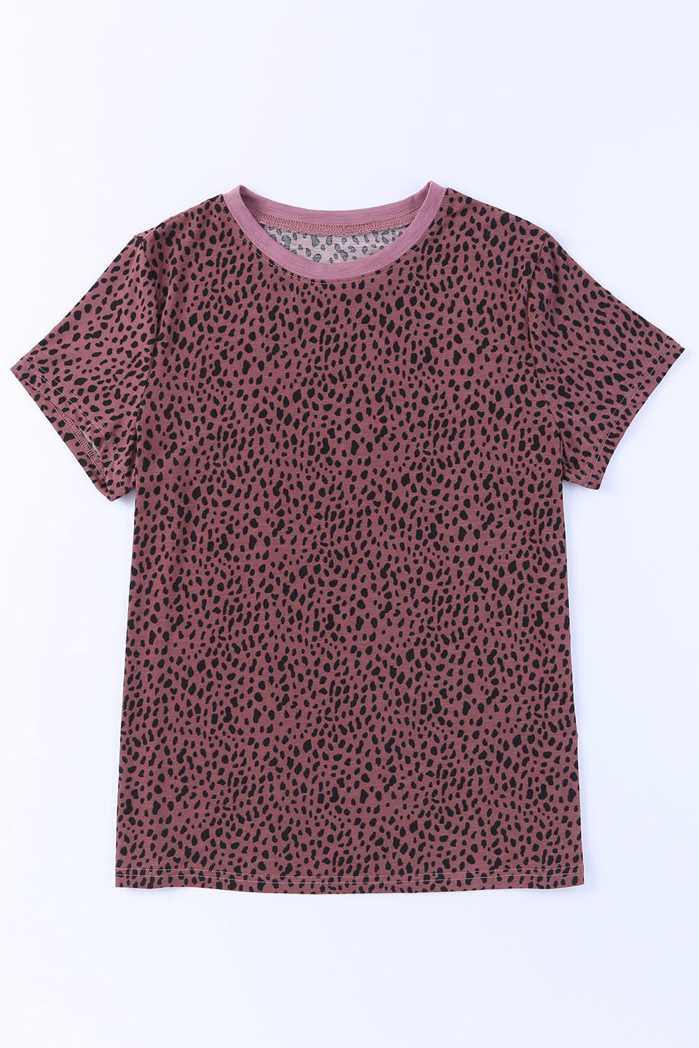 Apricot Cheetah Print Casual Crew Neck T Shirt - Product image 32 T Shirts by Divine Design4U