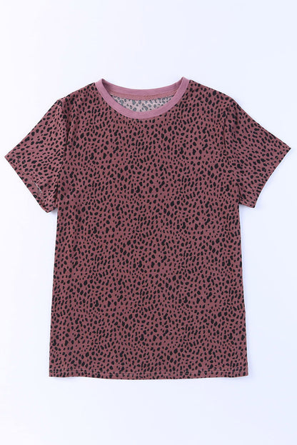 Apricot Cheetah Print Casual Crew Neck T Shirt - Product image 32 T Shirts by Divine Design4U