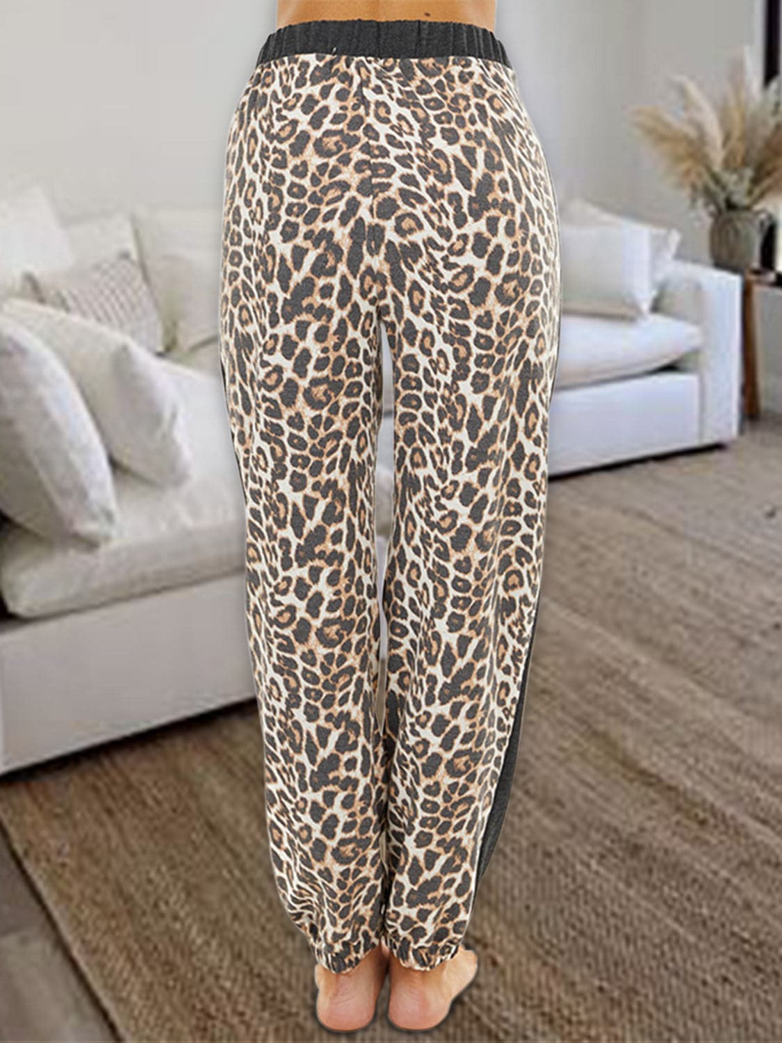 Leopard Elastic Waist Pants.