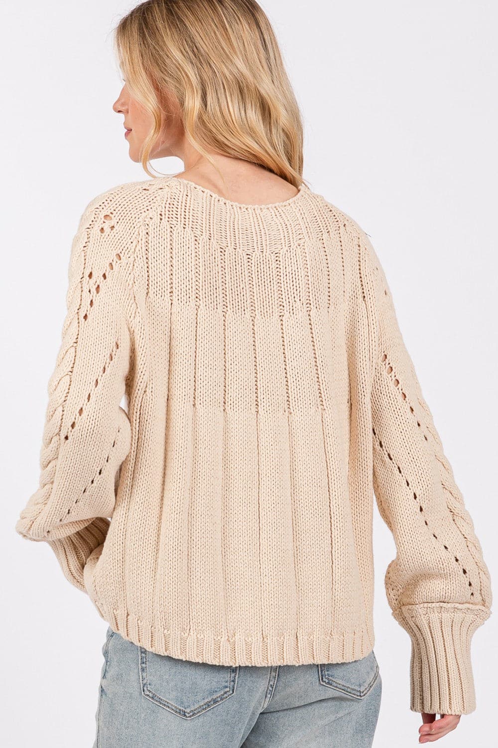 Cozy oversized cable-knit sweater