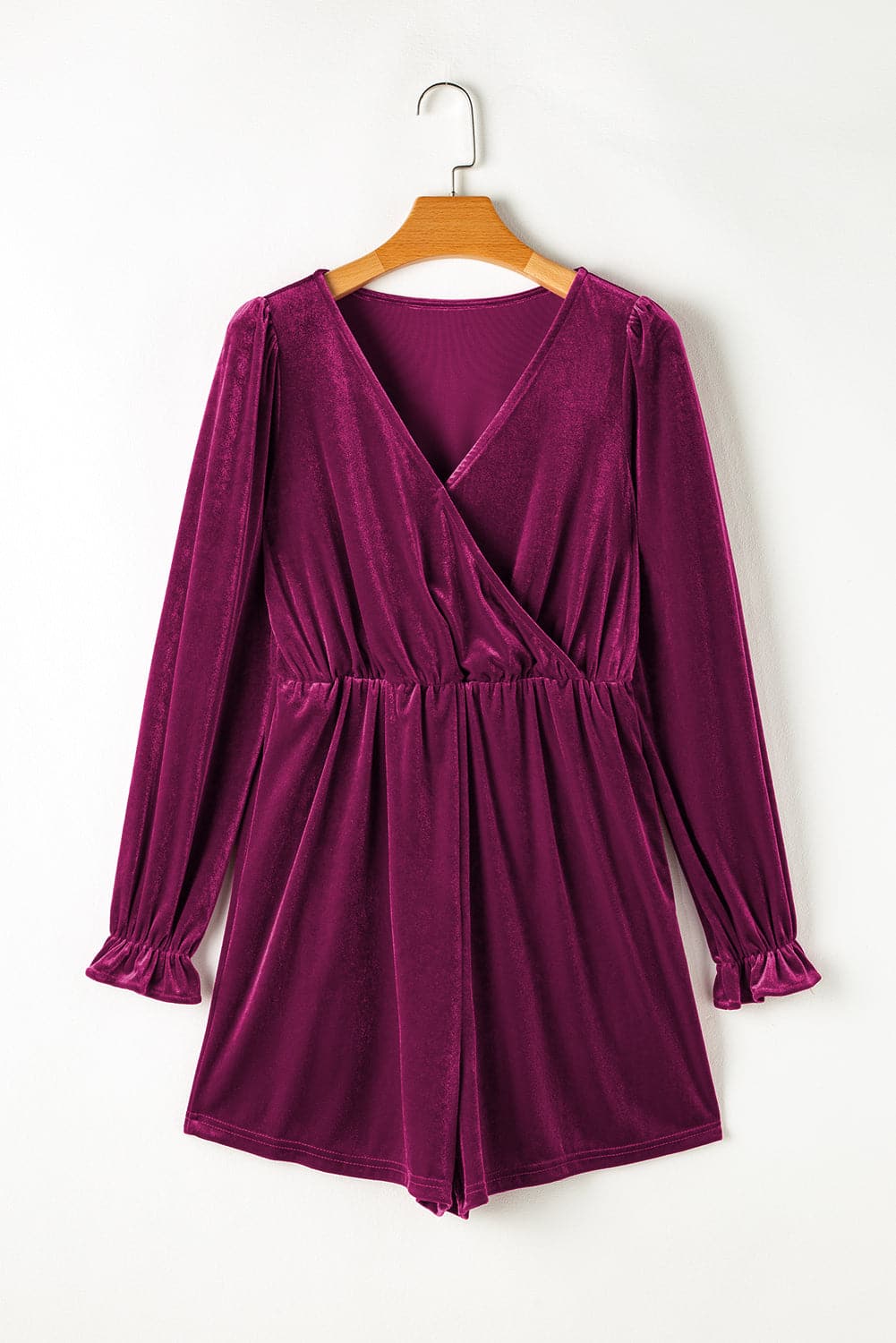 Surplice Flounce Sleeve Romper.