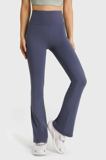 Elastic Waist Flare Yoga Pants.