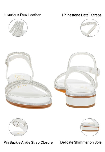 Nobbity pearl and rhinestone sandals