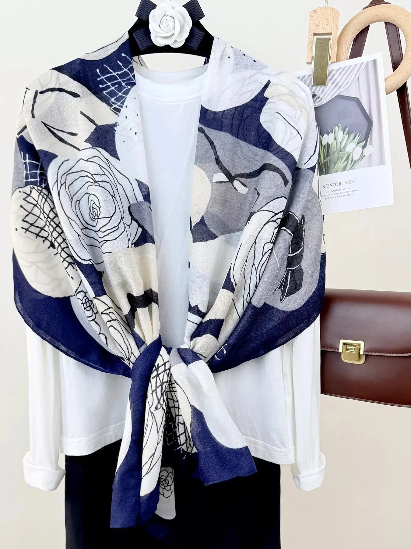 Flower Print Lightweight Scarf Simply Love