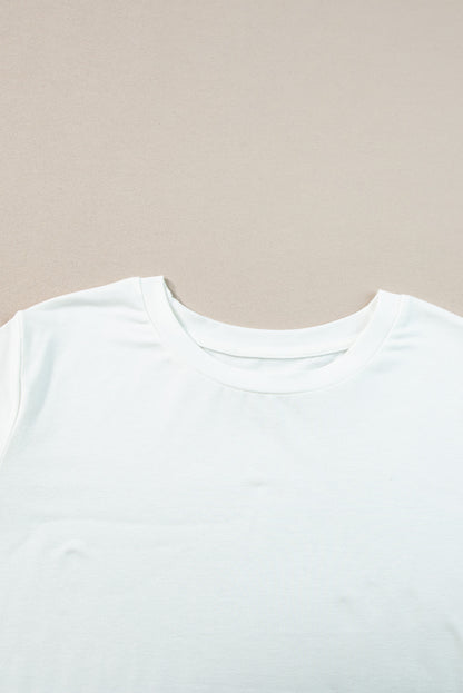 Chic white rolled sleeve plus size tee for effortless style