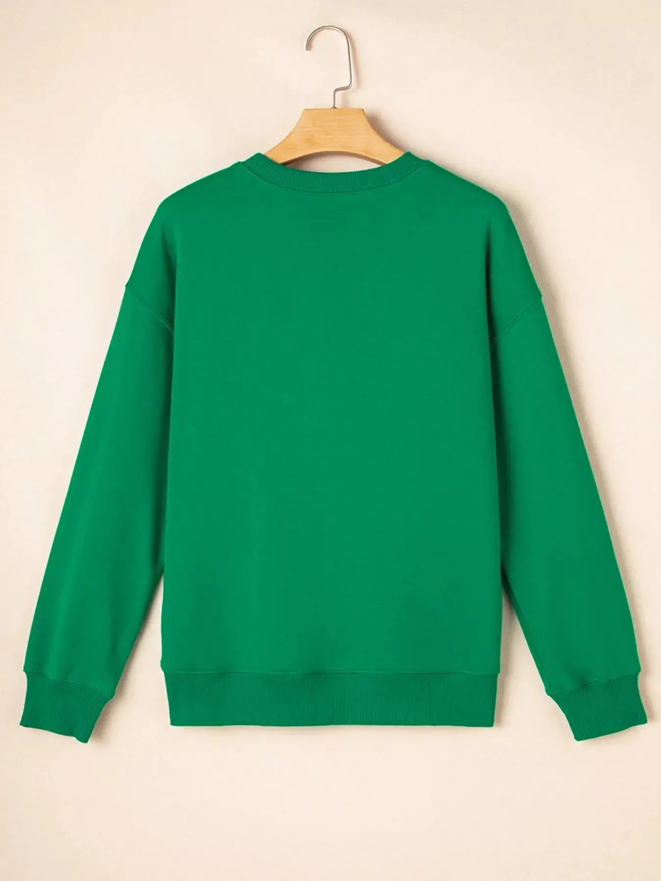 Sequin Merry Christmas Graphic Sweatshirt With Father Christmas Patch Sleeves Simply Love