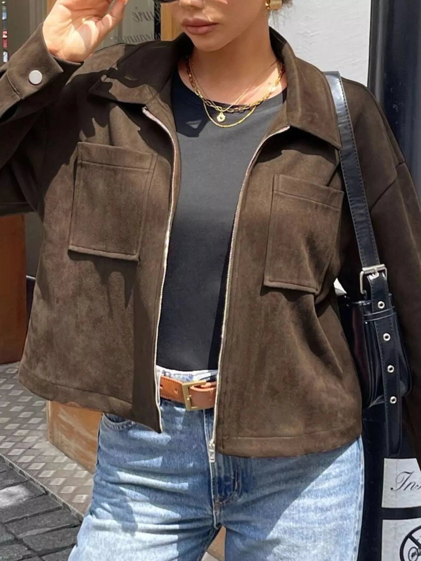 Casual Long Sleeve Zip Up Jacket with Pockets for Everyday Wear Simply Love