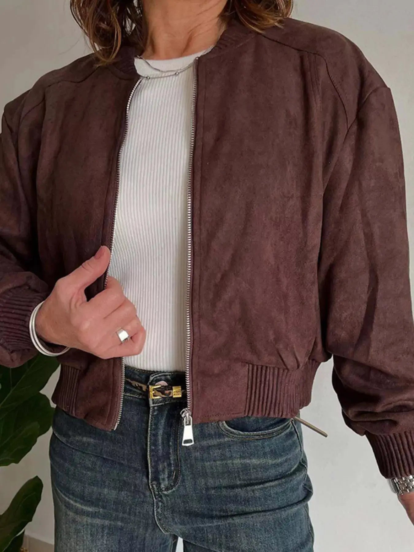 Zip Up Long Sleeve Jacket Simply Love