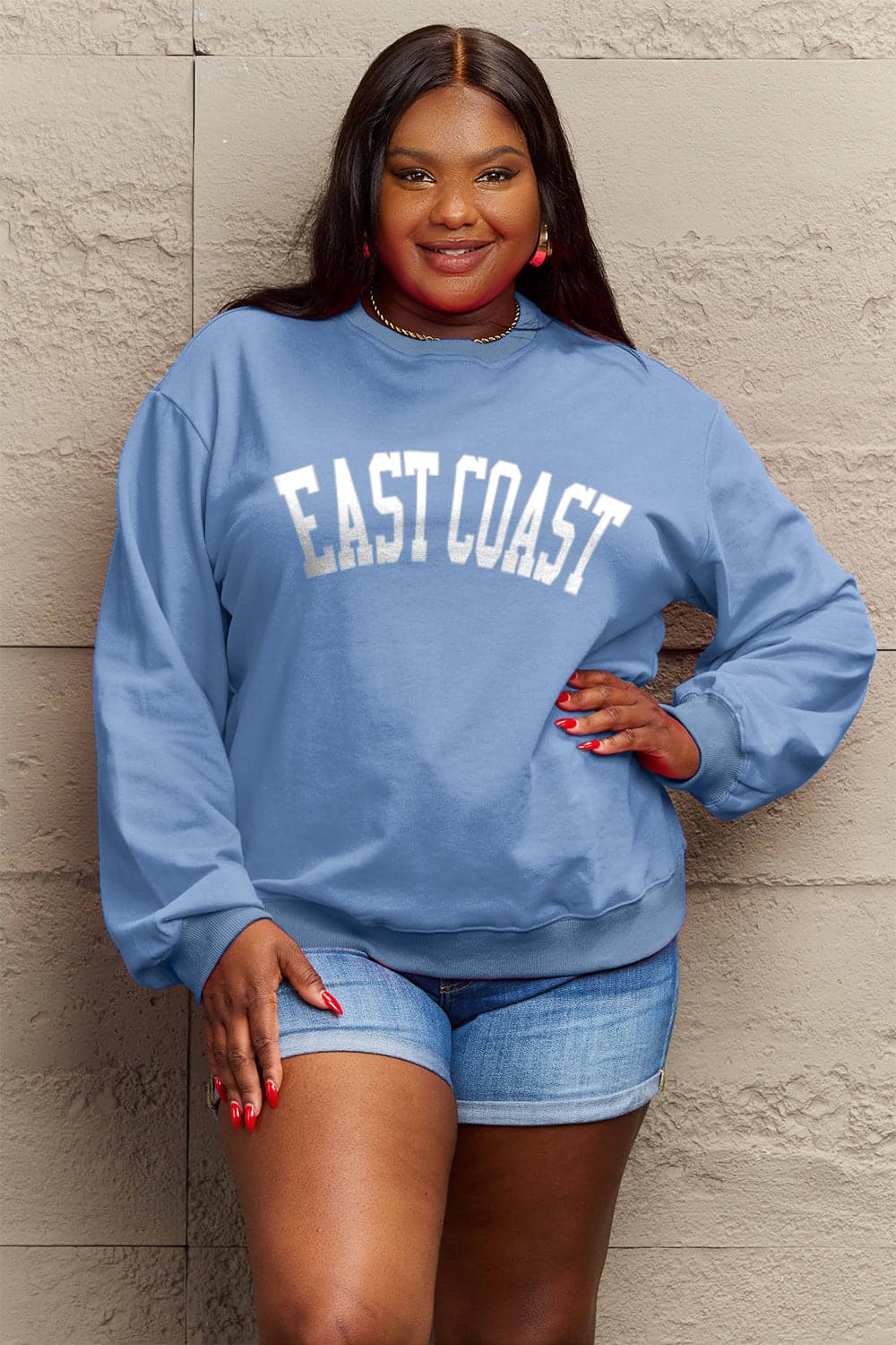 Simply Love Full Size EAST COAST Graphic Sweatshirt.