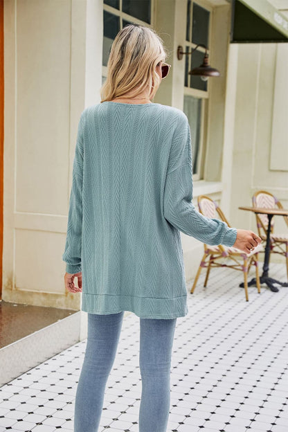 Long Sleeve Pocketed Cardigan.