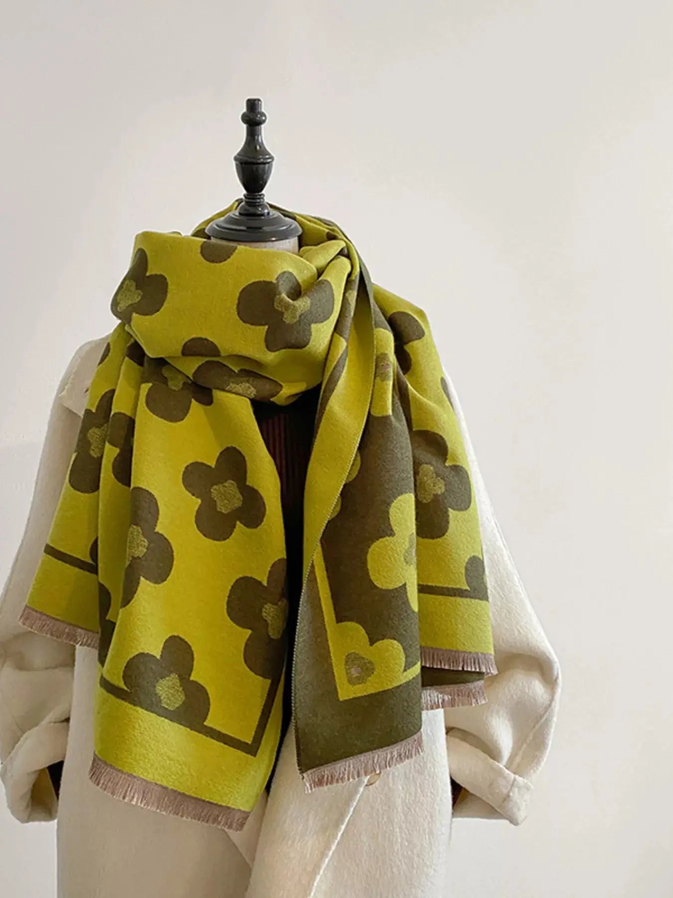 Floral Print Raw Hen Scarf Simply Love