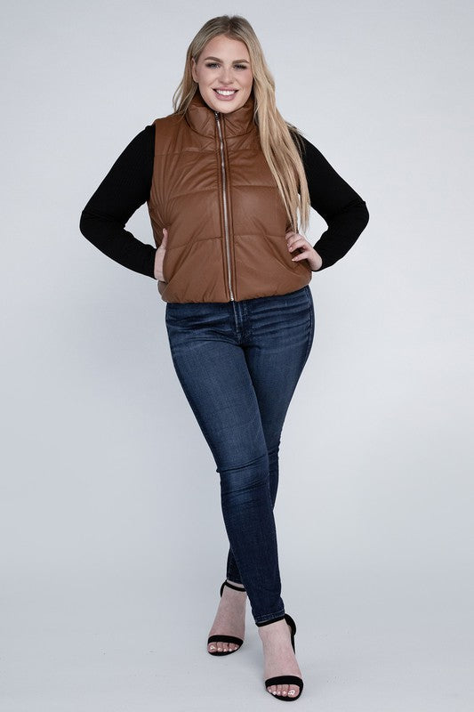 Plus Size Cozy Puff Vest