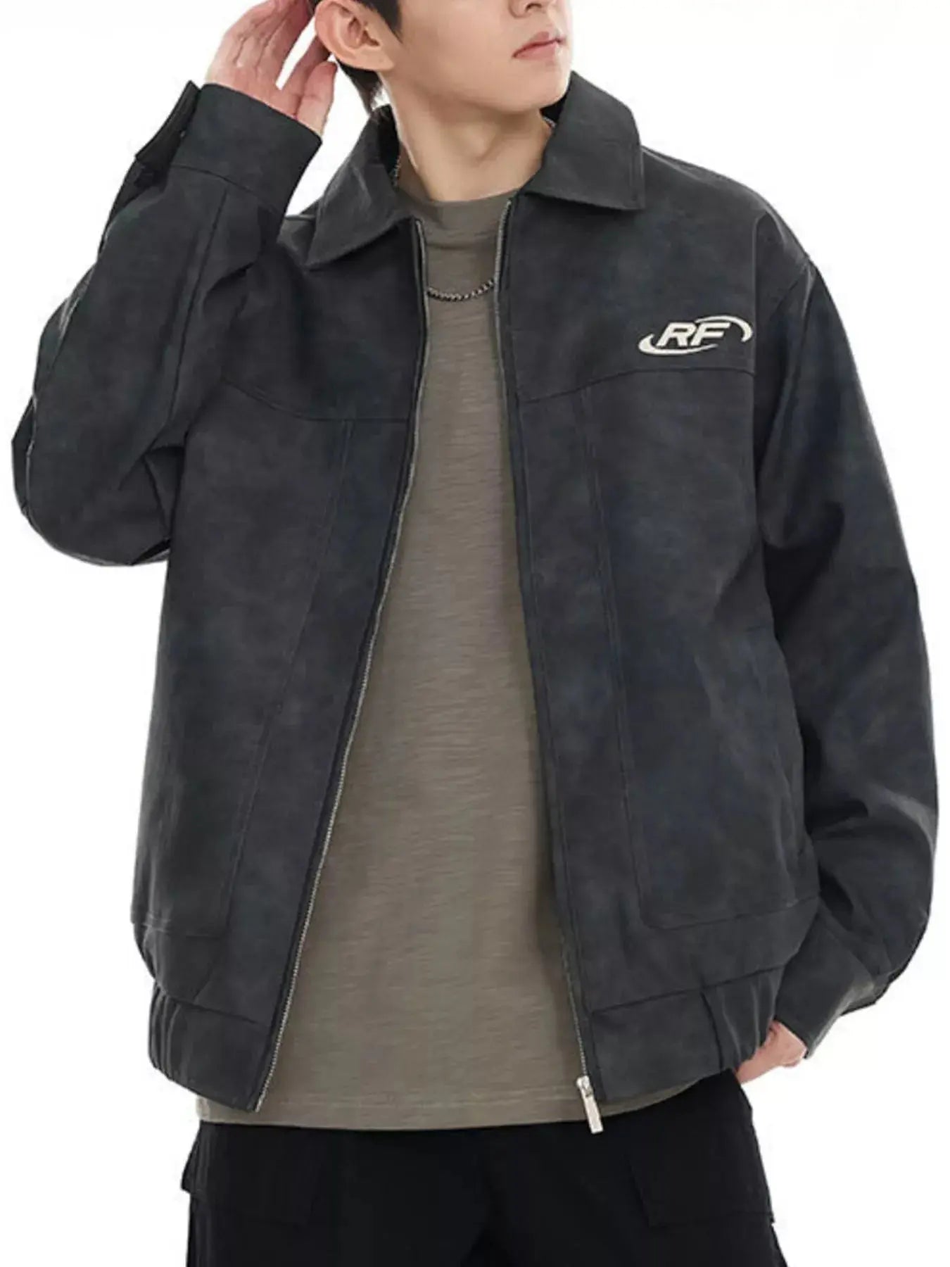 Men's Plus Size Wash Zip-Up Jacket Simply Love