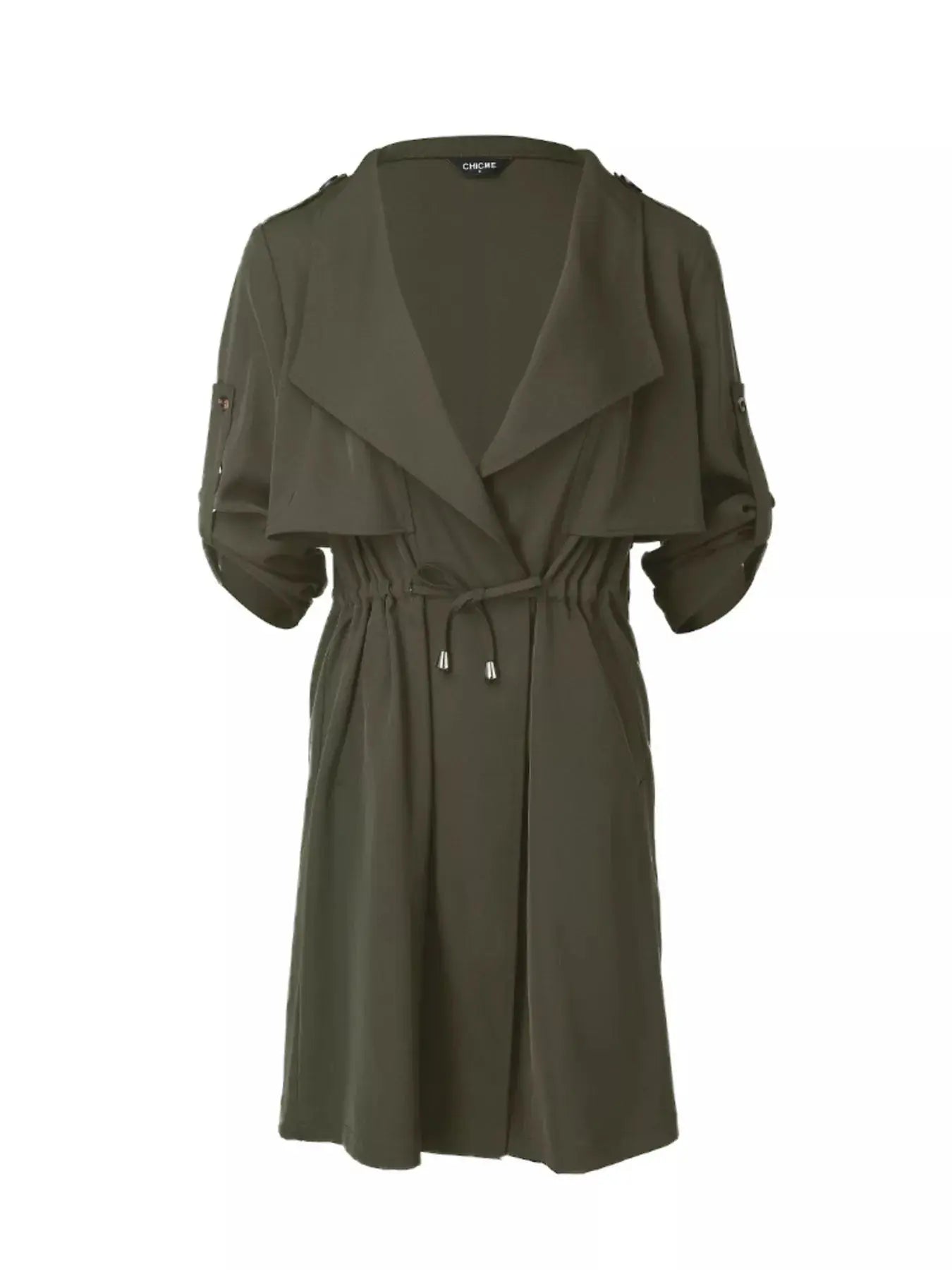 Drape Collar Lightweight Trench Coat Simply Love