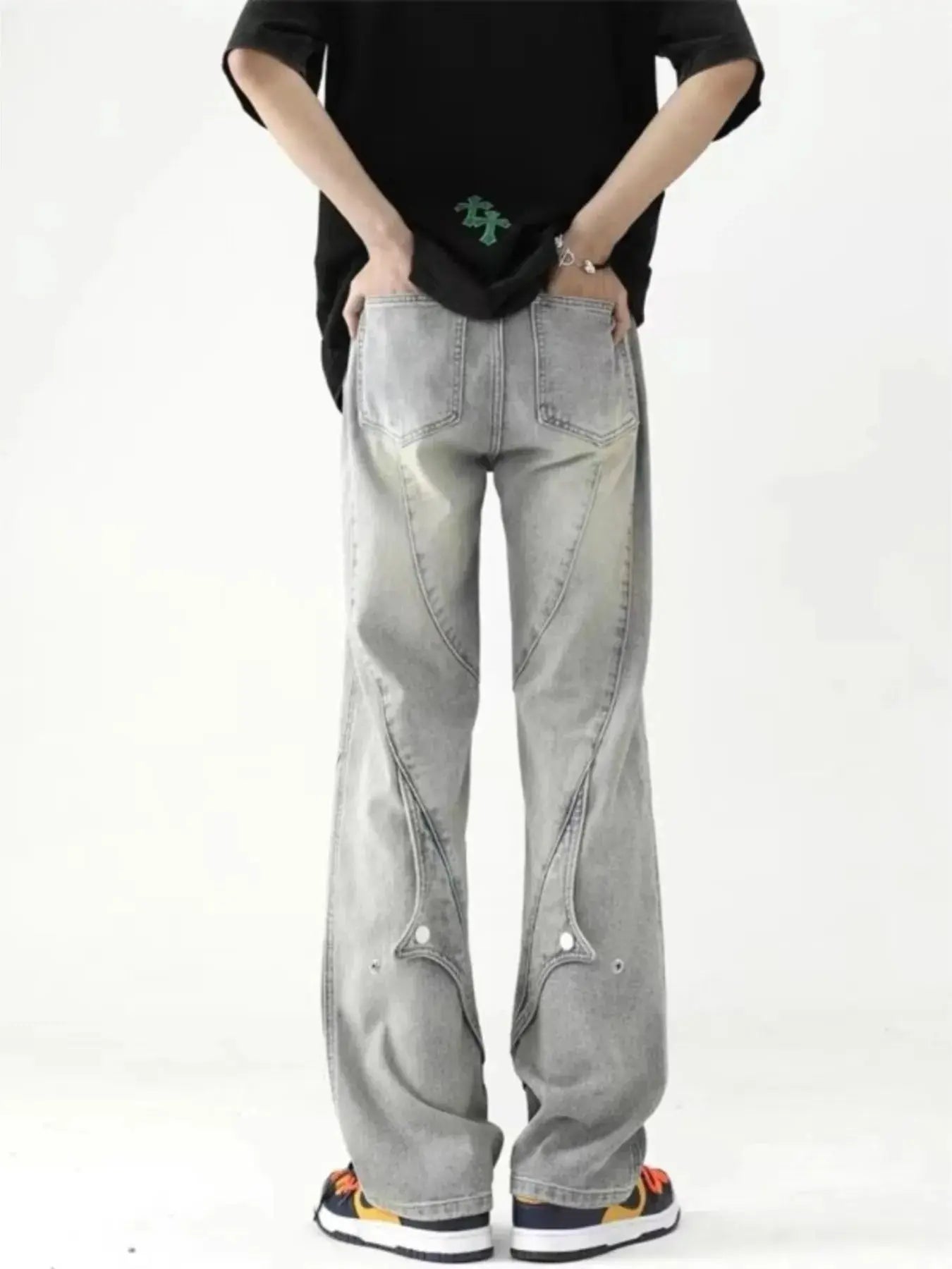 Men's Plus Size Wash Wide Leg Jeans Simply Love