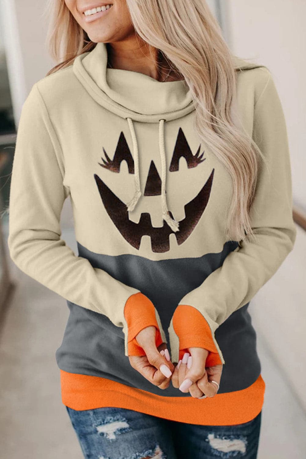 Casual pumpkin graphic hoodie