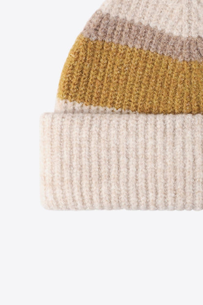 Tricolor Cuffed Knit Beanie.