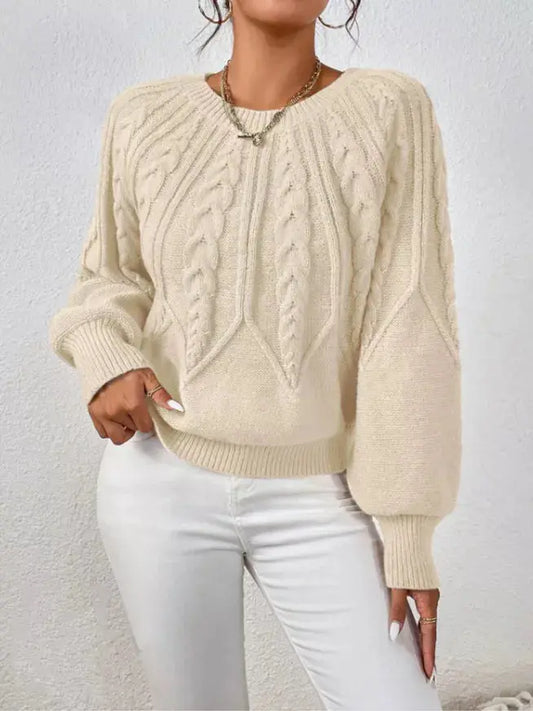 Cable Knit Long Sleeve Sweater Simply Love