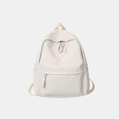 PU Leather Zip Backpack Bag.