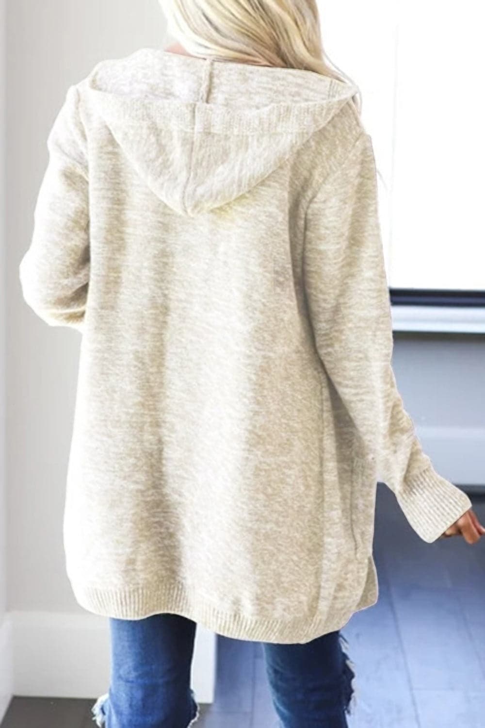 Heathered Open Front Cardigan with Pockets.