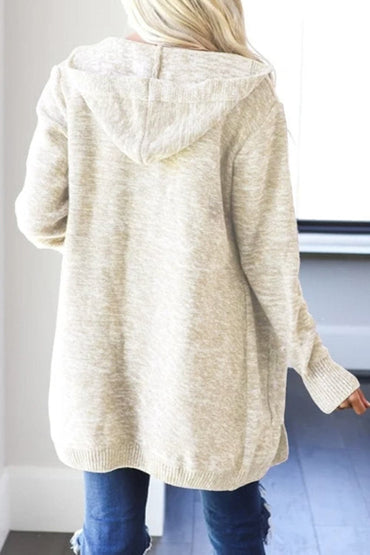 Heathered Open Front Cardigan with Pockets.