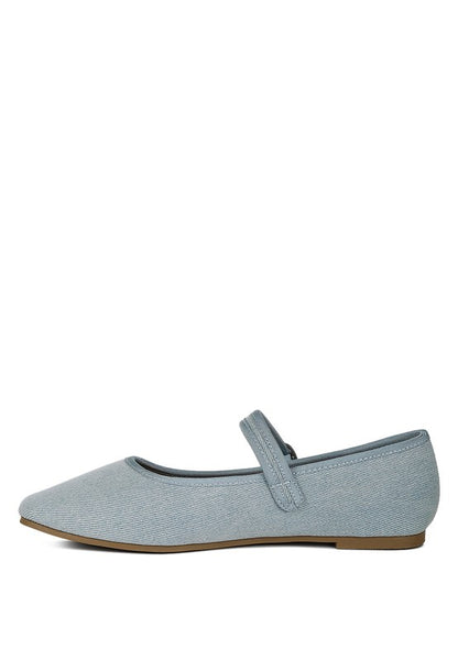 Stylish Denim Ballerinas with Buckle