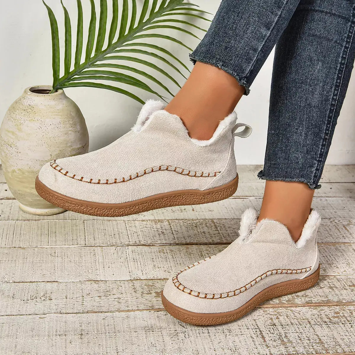 Round Toe Sherpa-Lined Slip-Ons Simply Love
