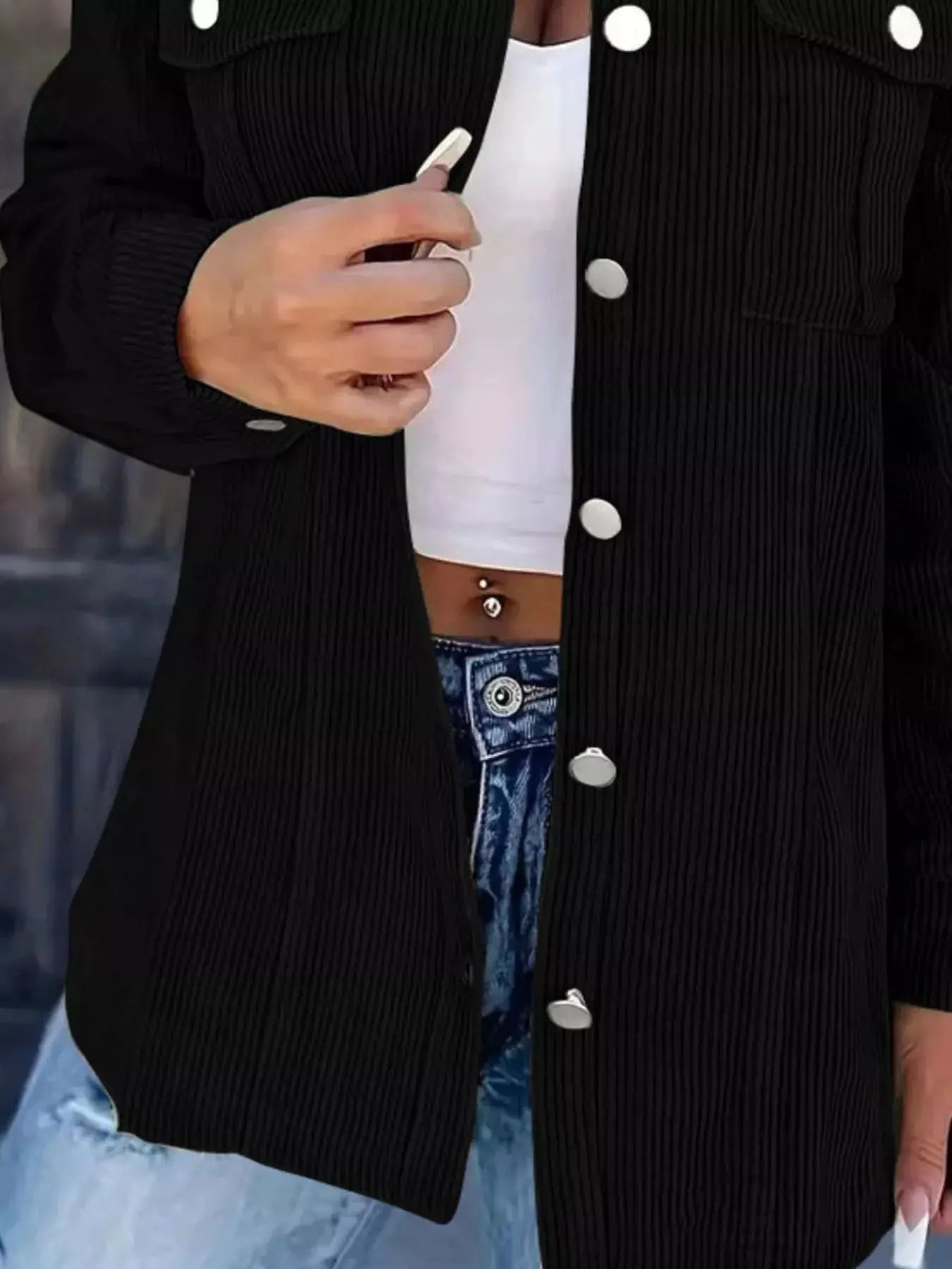 Corduroy Button-Down Jacket Simply Love