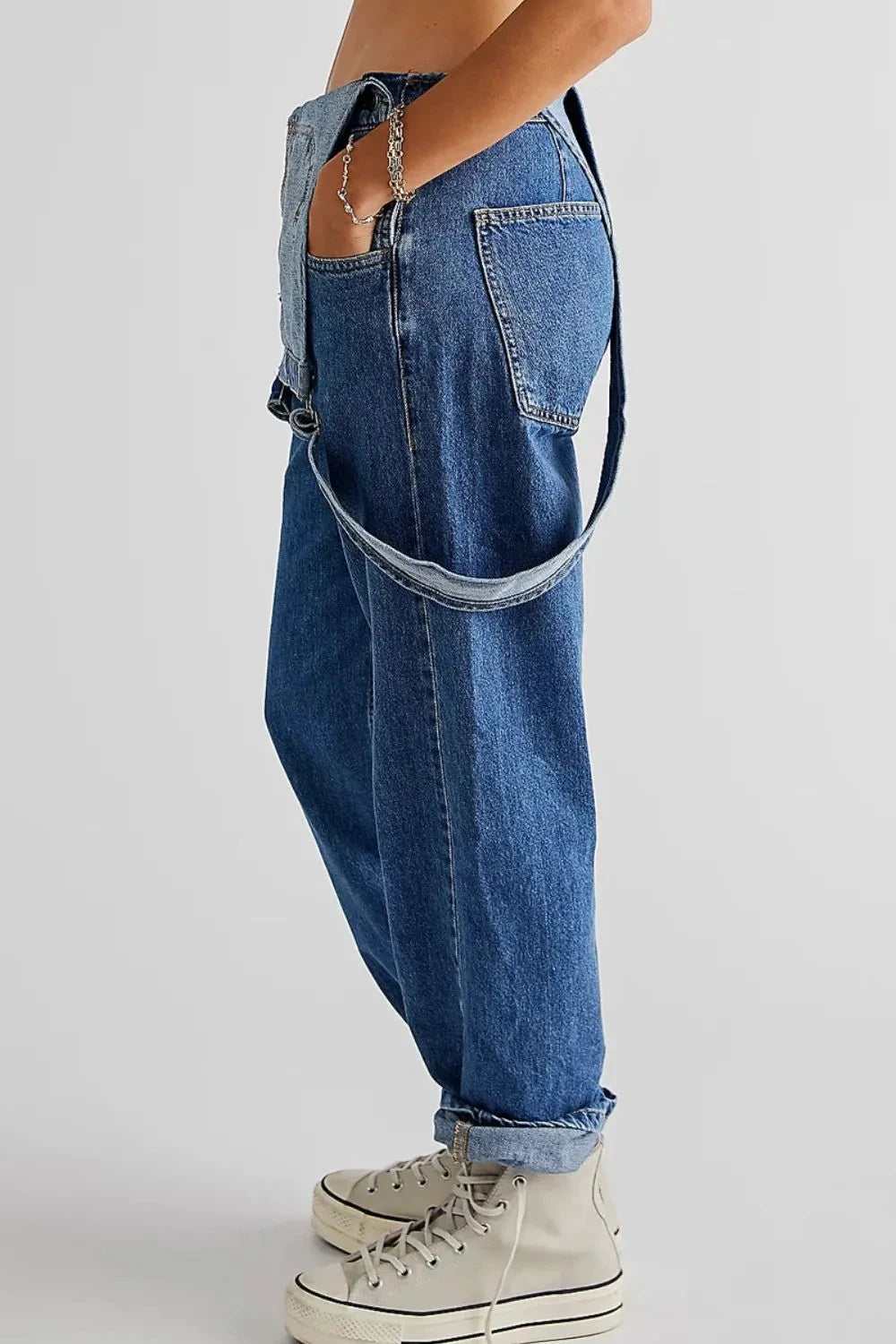 Wide Strap Square Neck Denim Overalls Coco’s Tee Boutique