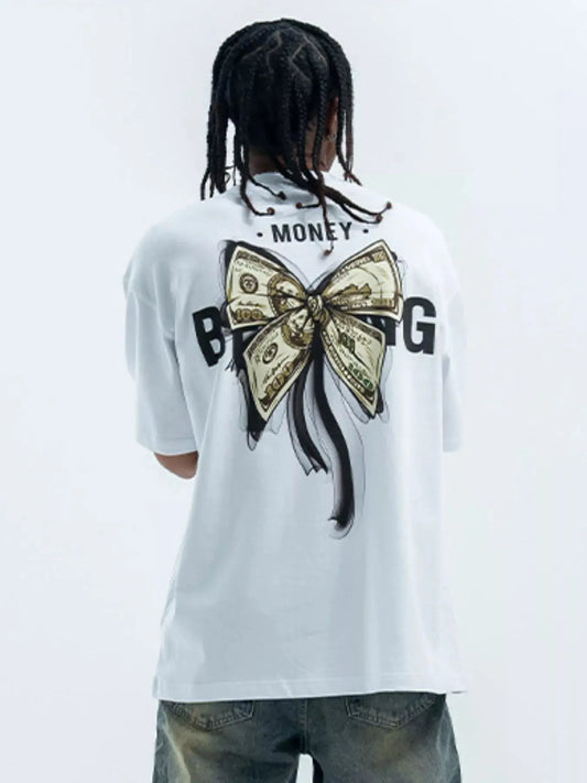 Men's Bow Graphic Oversized T-Shirt Simply Love