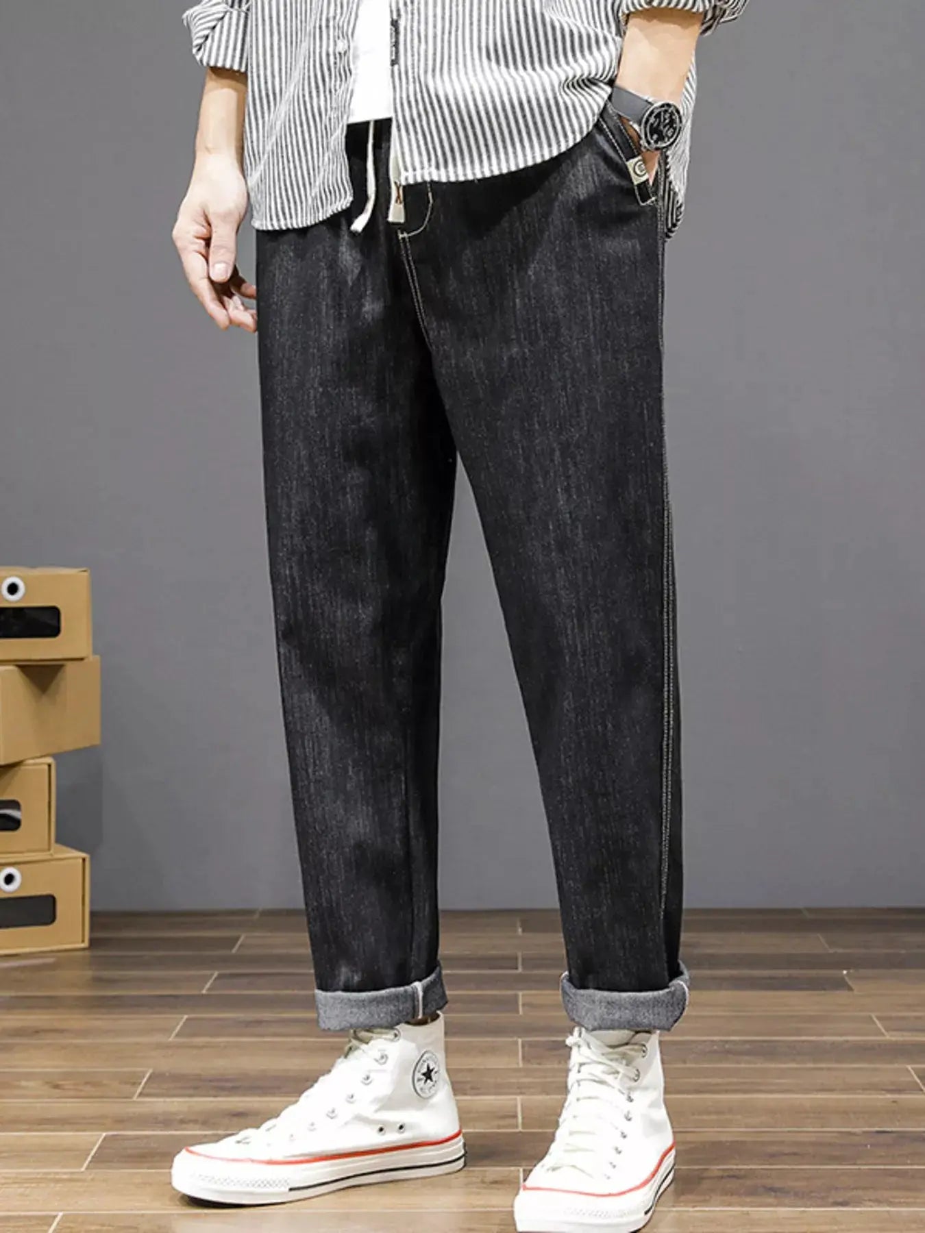 Men's Plus Size Casual Loose Fit Wash Jeans Simply Love