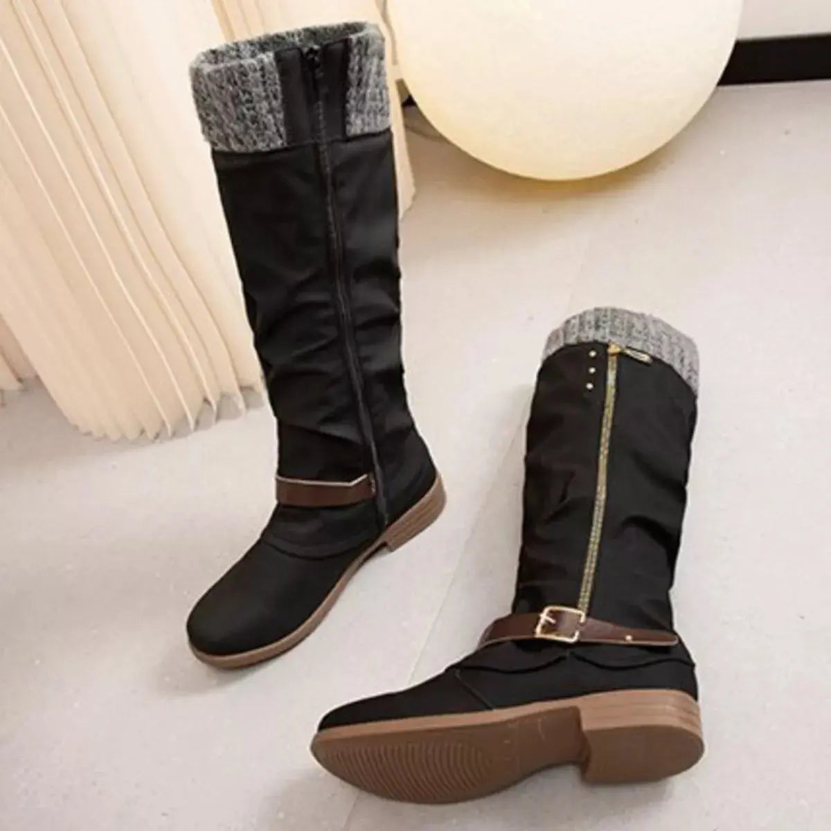 Knee High Slouch Boots with Knit Cuff Simply Love