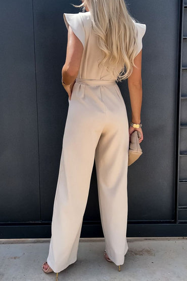 Power Move Ruffle-Sleeve Jumpsuit