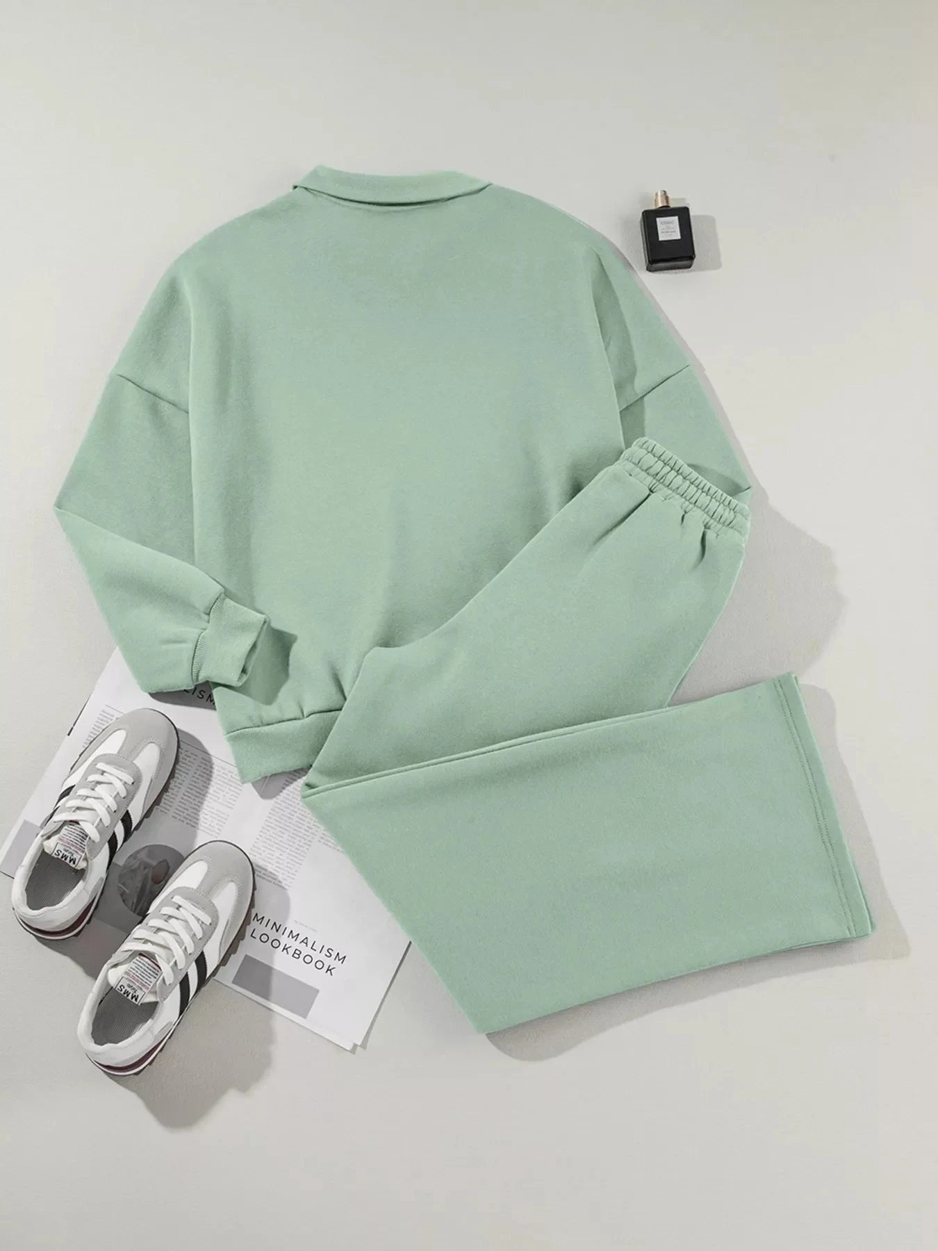 Drop Shoulder Zip Up Jacket and Drawstring Pants Active 2pcs Set Coco’s Tee Boutique