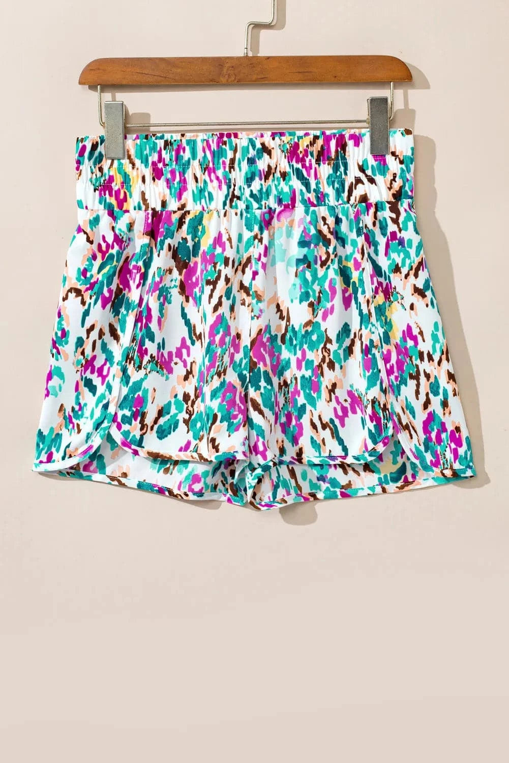 Printed High Waist Shorts.